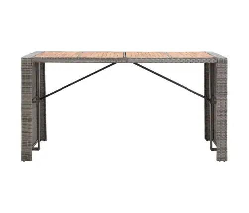 9-Daļīgs Bāra Mēbeļu Komplekts, Pelēks, Pe, Akācijas Masīvkoks Vidaxl