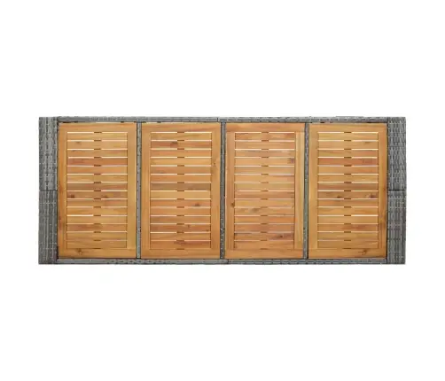 9-Daļīgs Bāra Mēbeļu Komplekts, Pelēks, Pe, Akācijas Masīvkoks Vidaxl