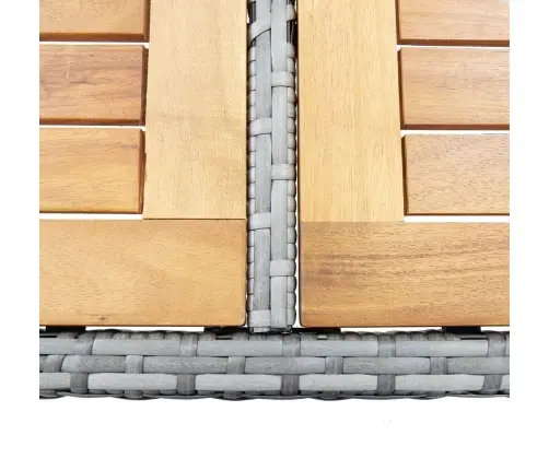 9-Daļīgs Bāra Mēbeļu Komplekts, Pelēks, Pe, Akācijas Masīvkoks Vidaxl