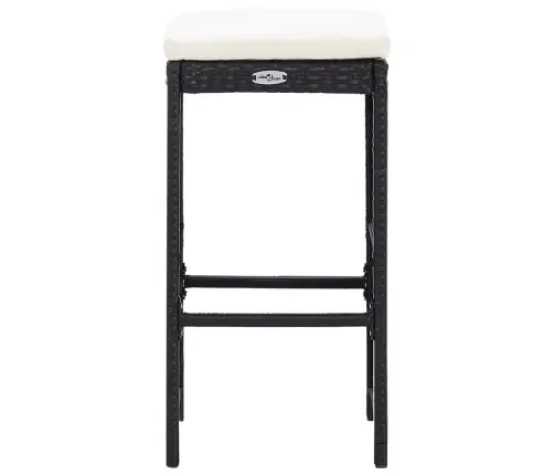 5-Osaline Aiamööblikomplekt, Polürotang Ja Klaas, Must