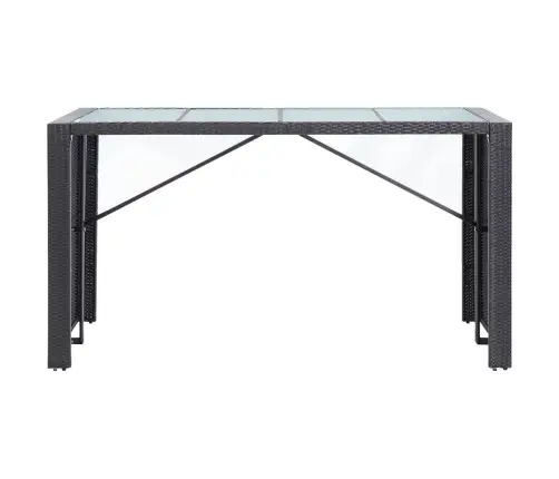 9-Daļīgs Dārza Bāra Mēbeļu Komplekts, Pe Rotangpalma, Melns Vidaxl