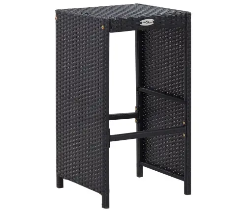 9-Daļīgs Dārza Bāra Mēbeļu Komplekts, Pe Rotangpalma, Melns Vidaxl