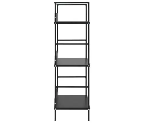 3-Korruseline Raamaturiiul Must 60X27,6X90,5 cm Tehispuit