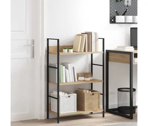 3-Līmeņu Grāmatplaukts, Ozolkoka Krāsa, 60X27,6X90,5 Cm Vidaxl