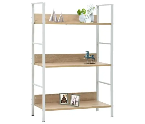 3-Līmeņu Grāmatplaukts, Ozolkoka Krāsā, 60X27,6X90,5 Cm, Koks Vidaxl