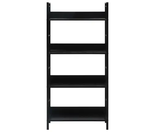 Knygų Lentyna, 4 Aukštų, Juoda, 60X27,6X124,5cm Mediena