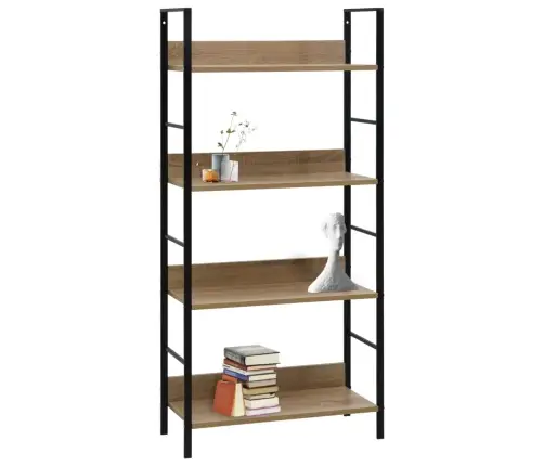 4-Līmeņu Grāmatplaukts, Ozolkoka Krāsa, 60X27,6X124,5 Cm, Koks Vidaxl