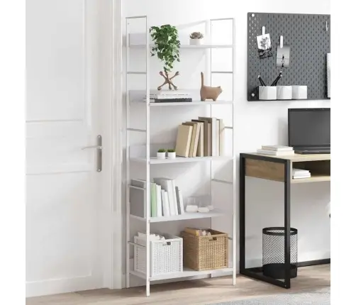 5-Līmeņu Grāmatplaukts, Balts, 60X27,6X158,5 Cm, Koks Vidaxl