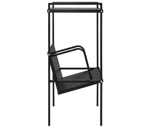 2 Līmeņu Grāmatplaukts, Melns, 52X28X59 Cm, Koks Vidaxl