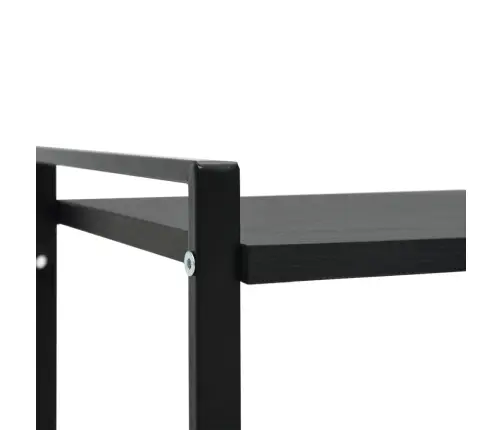 2 Līmeņu Grāmatplaukts, Melns, 52X28X59 Cm, Koks Vidaxl