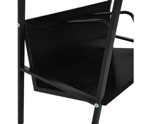 2 Līmeņu Grāmatplaukts, Melns, 52X28X59 Cm, Koks Vidaxl