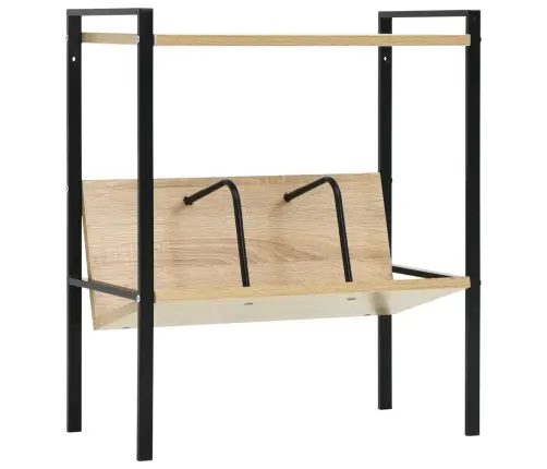 2-Korruseline Raamaturiiul Must/Tammevärvi 52X28X59Cm Tehispuit