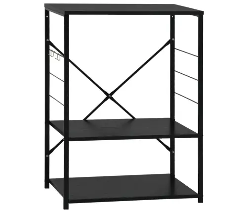 Virtuves Plaukts, Melns, 60X39,6X79,5 Cm, Inženierijas Koks Vidaxl