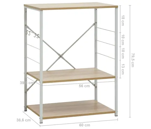 Spintelė Mikrobangų Krosnelei, Ąžuolo, 60X39,6X79,5cm Mediena