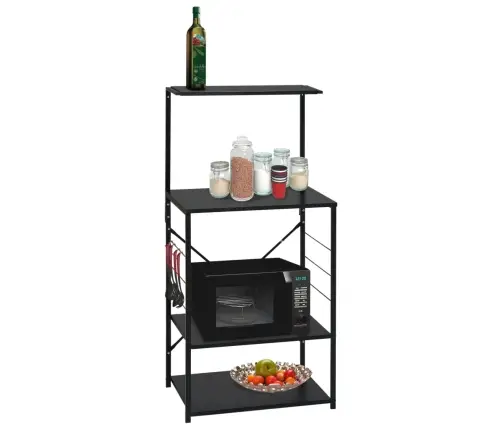 Spintelė Mikrobangų Krosnelei, Juoda, 60X39,6X123cm Mediena