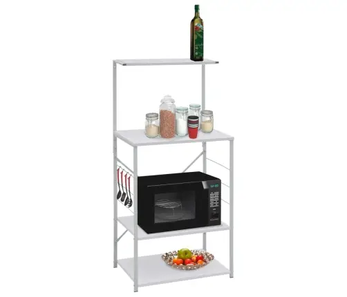 Spintelė Mikrobangų Krosnelei, Balta, 60X39,6X123cm Mediena