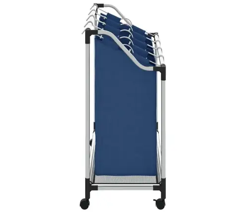 Stovas Su 4 Skalbinių Rūšiavimo Krepšiais, Mėlynas, Plienas