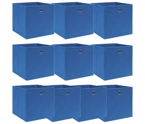 Daiktadėžės, 10Vnt., Mėlynos Spalvos, 32X32X32cm Audinys