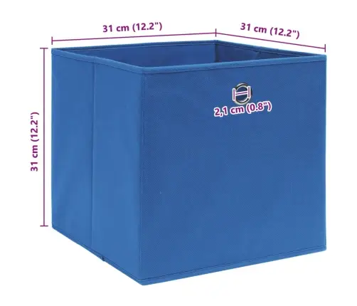 Daiktadėžės, 10Vnt., Mėlynos Spalvos, 32X32X32cm Audinys