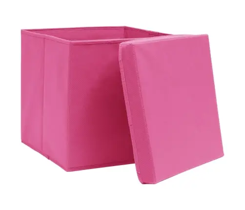 Hoiukastid Kaantega 4 Tk, Roosa 32 X 32 X 32 cm Kangas
