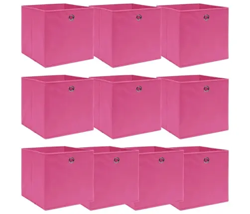 Daiktadėžės, 10Vnt., Rožinės Spalvos, 32X32X32cm Audinys