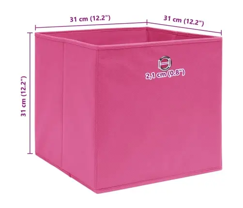 Daiktadėžės, 10Vnt., Rožinės Spalvos, 32X32X32cm Audinys