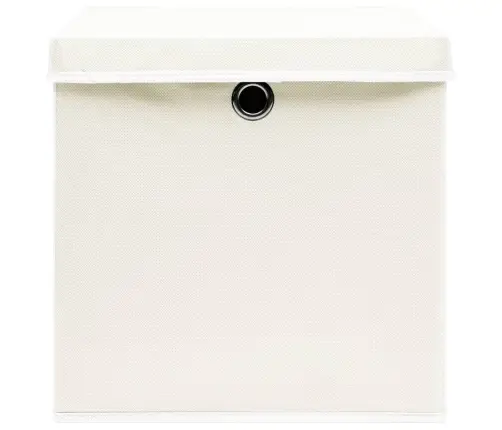 Daiktadėžės Su Dangčiais, 4Vnt., Baltos, 32X32X32cm Audinys