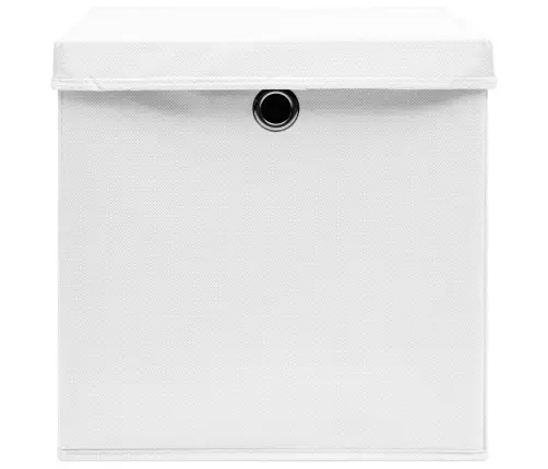 Uzglabāšanas Kastes Ar Vāku, 10 Gab., Baltas, 32X32X32 Cm Vidaxl