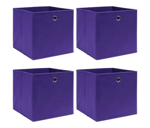 Daiktadėžės, 4Vnt., Violetinės Spalvos, 32X32X32cm Audinys