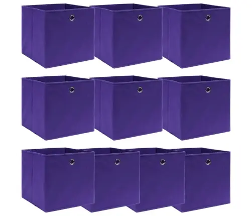 Daiktadėžės, 10Vnt., Violetinės Spalvos, 32X32X32cm Audinys