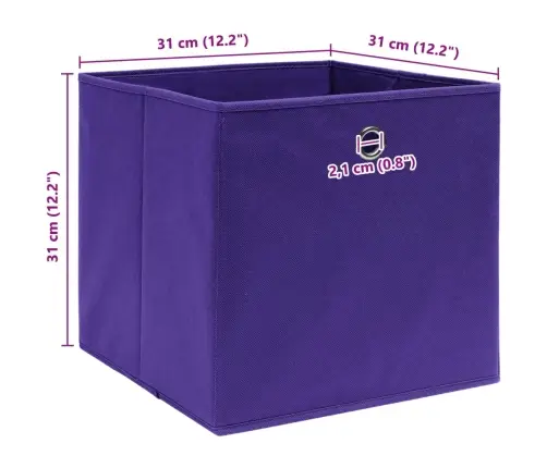 Daiktadėžės, 10Vnt., Violetinės Spalvos, 32X32X32cm Audinys