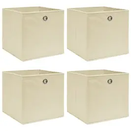 Uzglabāšanas Kastes, 4 Gab., Krēmkrāsas, 32X32X32 Cm, Audums Vidaxl