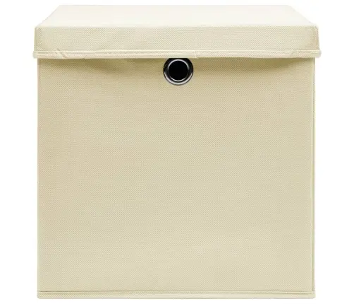 Uzglabāšanas Kastes Ar Vāku, 4 Gab., Krēmkrāsas, 32X32X32 Cm Vidaxl