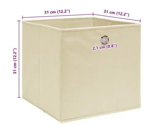 Hoiukastid 10 Tk, Kreemjas, 32 X 32 X 32 cm Kangas