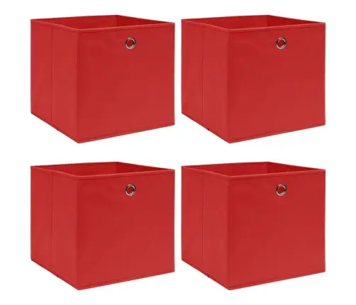 Hoiukastid 4 Tk, Punane, 32 X 32 X 32 cm Kangas