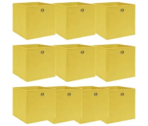 Hoiukastid 10 Tk, Kollane, 32 X 32 X 32 cm Kangas