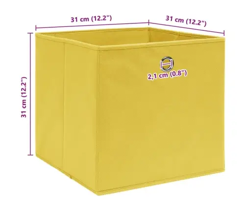Hoiukastid 10 Tk, Kollane, 32 X 32 X 32 cm Kangas