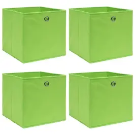 Uzglabāšanas Kastes, 4 Gab., Zaļas, 32X32X32 Cm, Audums Vidaxl