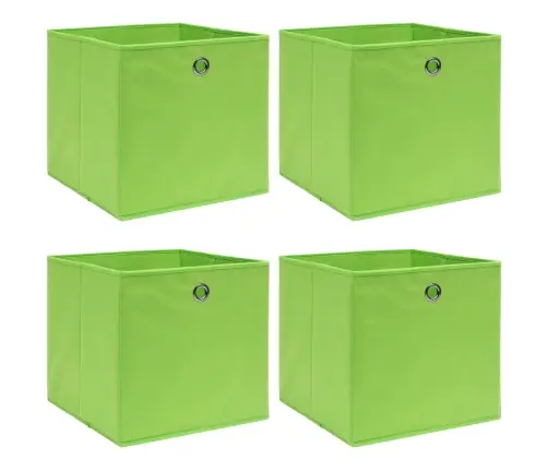 Hoiukastid 4 Tk, Roheline, 32 X 32 X 32 cm Kangas