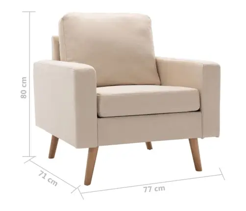 Krėslas, Kreminės Spalvos, Audinys