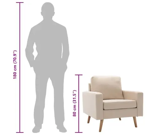 Krėslas, Kreminės Spalvos, Audinys