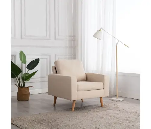 Krėslas, Kreminės Spalvos, Audinys