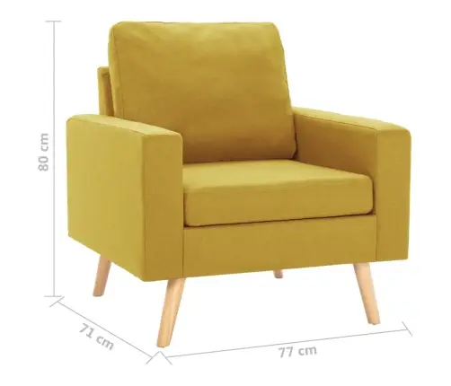 Atpūtas Krēsls, Dzeltens Audums Vidaxl