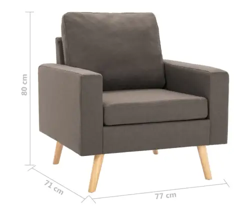 Krėslas, Taupe Spalvos, Audinys Krėslas, Taupe Spalvos, Audinys