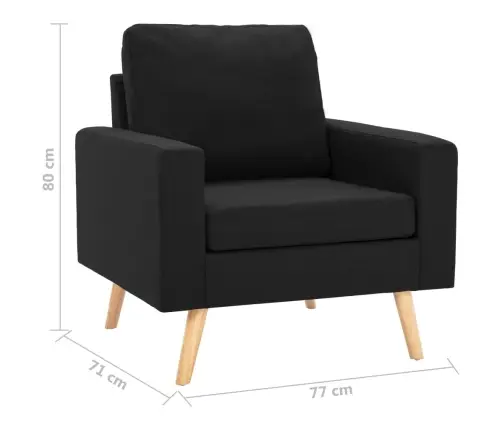 Krėslas, Juodos Spalvos, Audinys