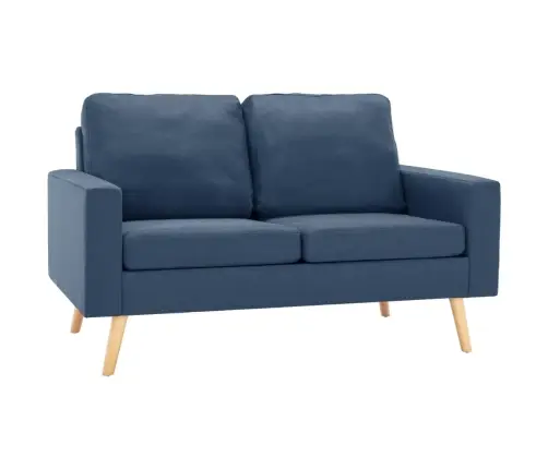 Dvivietė Sofa, Mėlynos Spalvos, Audinys