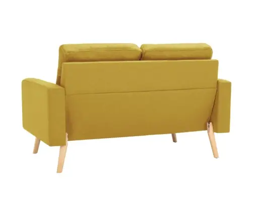 Divvietīgs Dīvāns, Dzeltens Audums Vidaxl