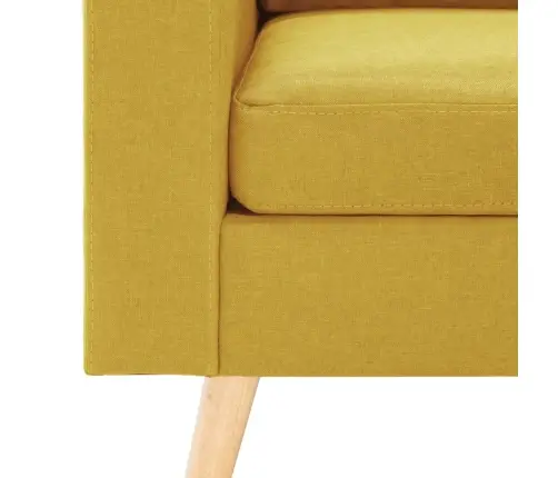 Divvietīgs Dīvāns, Dzeltens Audums Vidaxl
