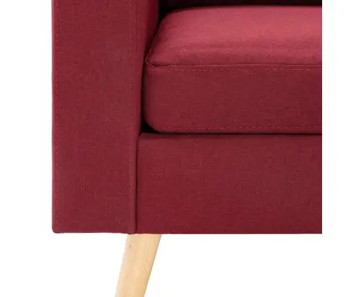 Divvietīgs Dīvāns, Vīnsarkans Audums Vidaxl