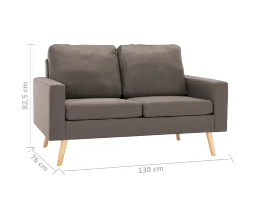 Divvietīgs Dīvāns, Pelēkbrūns Audums Vidaxl